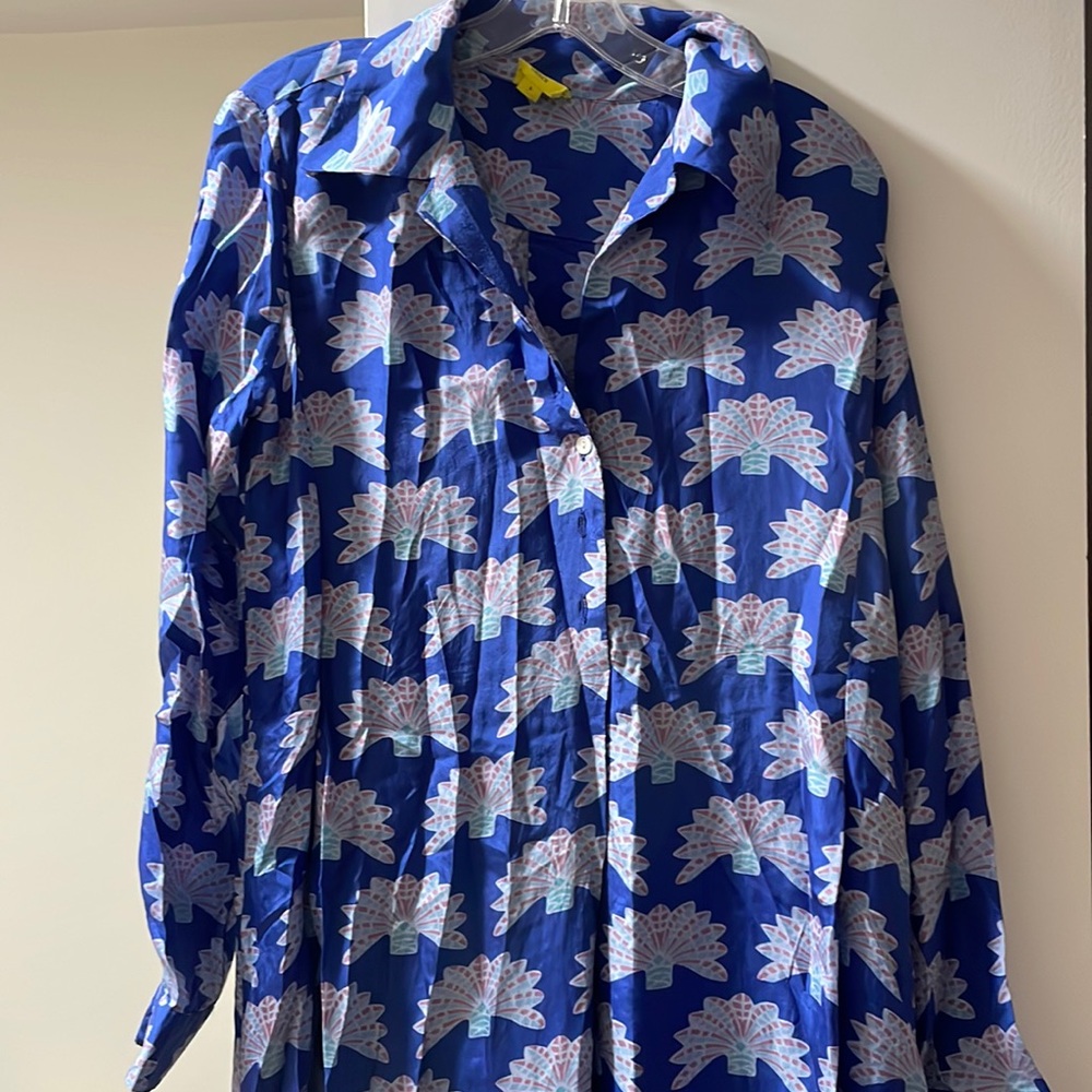 Long sleeve silk dress